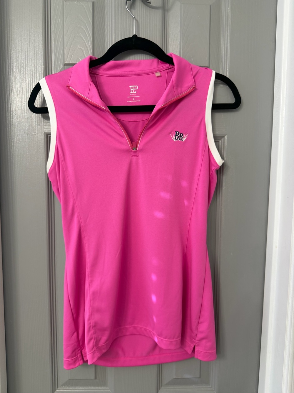 EP Pro Bright Pink Sleeveless Golf Top with White Trim